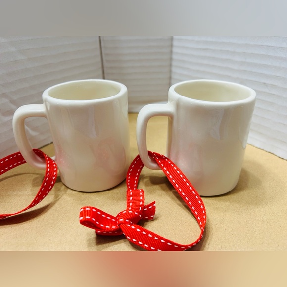 Rae Dunn mini mugs Christmas ornaments. Like new. NO blemishes. - Picture 5 of 5